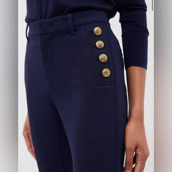 GAP 742013-01 Flare High Rise Elegant Trousers Pants Women's Black Size 4 NWT - Picture 3 of 7